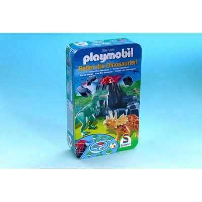 Playmobil, zachraňte Dinosaury - hra v plechové krabičce