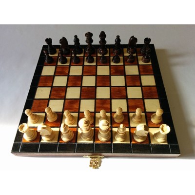 Šachy dřevěné magnetické - hnědé