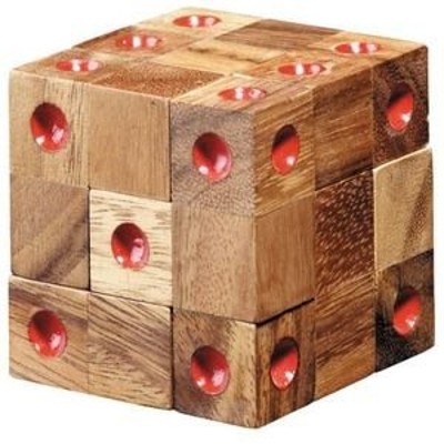 Domino Cube teak - hlavolam 3 v 1