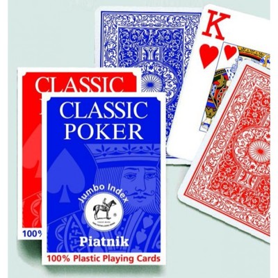 Poker Jumbo index 100 % plastové karty Piatnik - červené