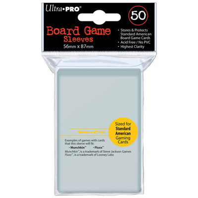 UltraPRO: 50 Board Game Sleeves - Standard American - 56mm x 87mm