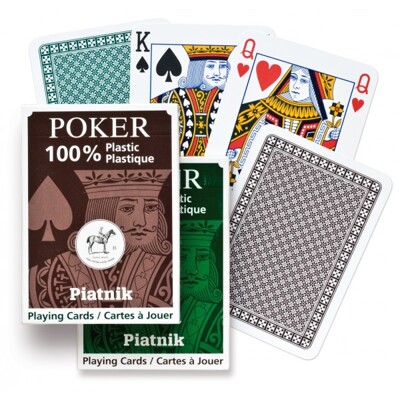 Poker 100 % plastové karty Piatnik - černé