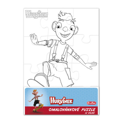 Puzzle HURVÍNEK - namaluj si sám obdélník 12 dílků