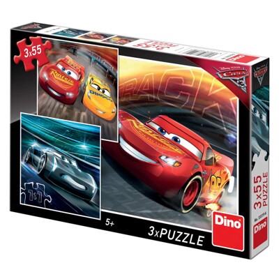 Puzzle - Cars 3: Trénink (3 x 55 dílků)