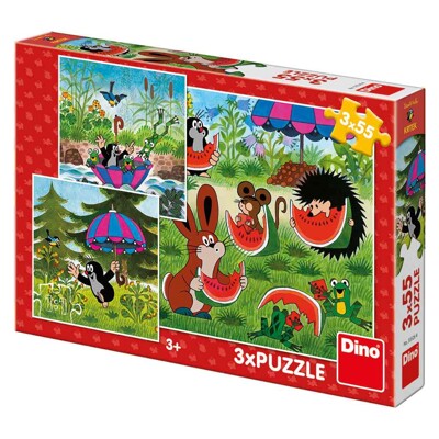 Puzzle - Krteček a paraplíčko (3 x 55 dílků)