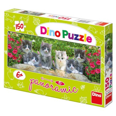 Puzzle Panoramic - Koťátka v zahradě (150 dílků)