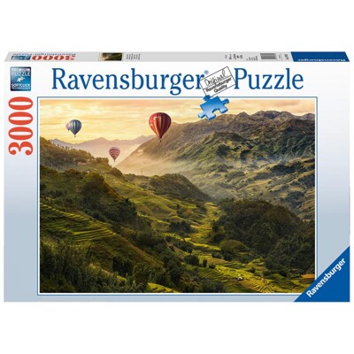 Puzzle - Rýžové terasy v Asii (3000 dílků)