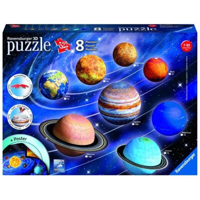 Puzzle 3D - Planetární soustava (522 dílků)