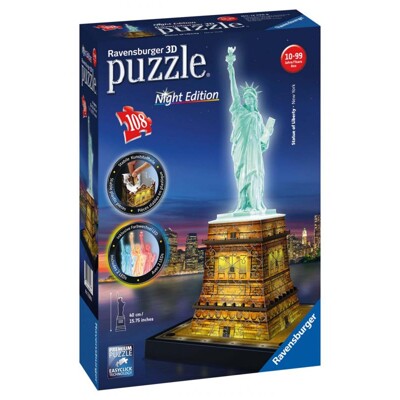 Puzzle 3D - Socha Svobody 3D (Noční edice) (108 dílků)