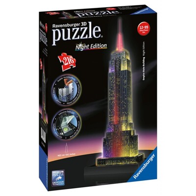 Puzzle 3D - Empire State Building (Noční edice) (216 dílků)