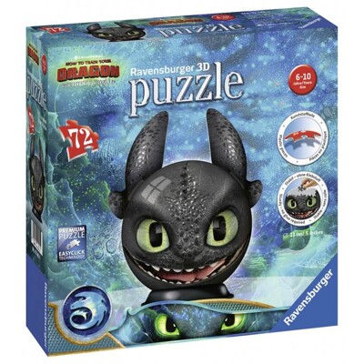 Puzzle 3D Puzzle-Ball - Jak vycvičit draka 3: Bezzubka (72 dílků)