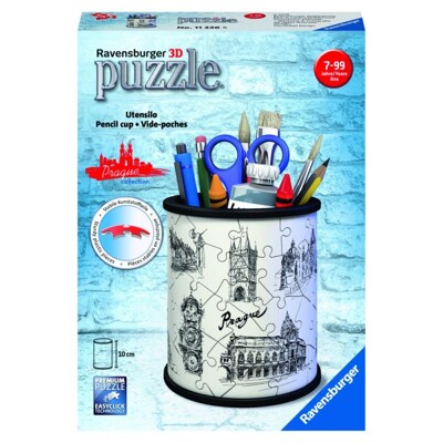 Puzzle 3D Stojan na tužky - kresba Prahy (54 dílků)