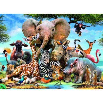 Puzzle XXL -  Afričtí přátelé (300 dílků)