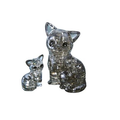 3D Crystal puzzle - Kočka s koťátkem (49 dílků)