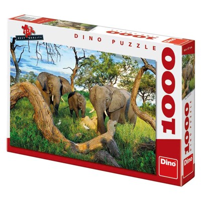 Puzzle - Sloni z Botswany (1000 dílků)