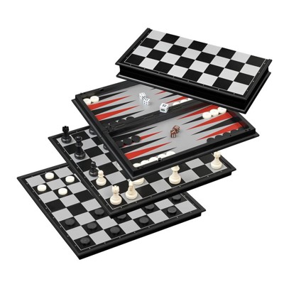 Chess-Backgammon-Checkers-Set, field 37 mm