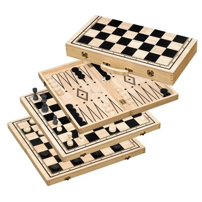 Chess-Backgammon-Checkers-Set, field 50 mm