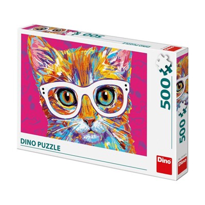 Puzzle - Kočka s brýlemi (500 dílků)