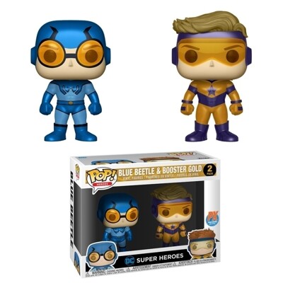 Funko POP 2 Pack: DC: Blue Beetle & Booster Gold Metallic (Exc) (CC)