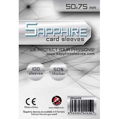 Obaly na karty - Sapphire Sleeves: White - 50x75 mm (100 ks)