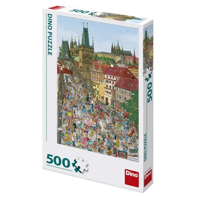 Puzzle - Mostecká věž kreslená (500 dílků)