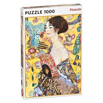 Puzzle - Klimt - Dáma s vějířem (1000 dílků)