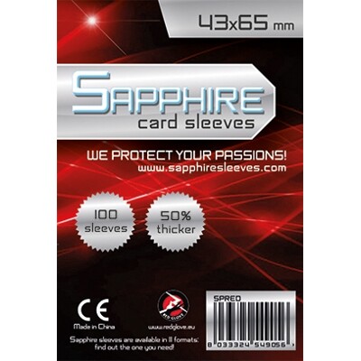 Obaly na karty - Sapphire Sleeves: Red- 43x65 mm (100 ks)