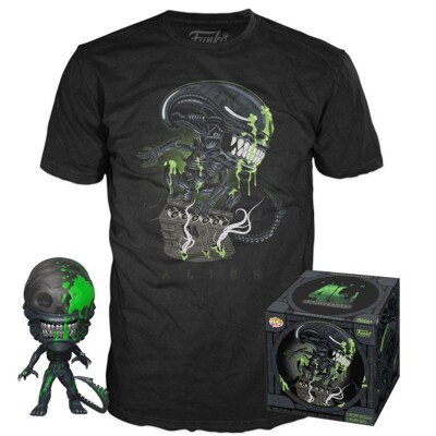 Funko POP Tee Box: Alien - 40th Xenomorph (heo exc), Funko figurka a tričko, Velikost - M
