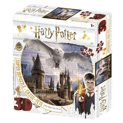 Puzzle - Harry Potter - Bradavice a Hedvika 3D (300 dílků)