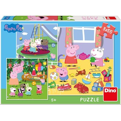 Puzzle - Peppa Pig na prázdninách (3x55 dílků)