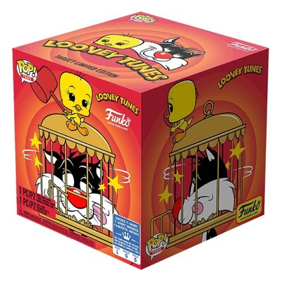 Funko POP Tee Box: Looney Tunes - Sylvester & Tweety (Flocked), Funko figurka a tričko, Velikost - S