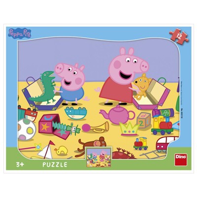 Puzzle - Peppa Pig si hraje (12 dílků)