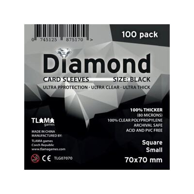 Obaly na karty - Diamond Sleeves: Black - Square Small 70x70 mm (100 ks)