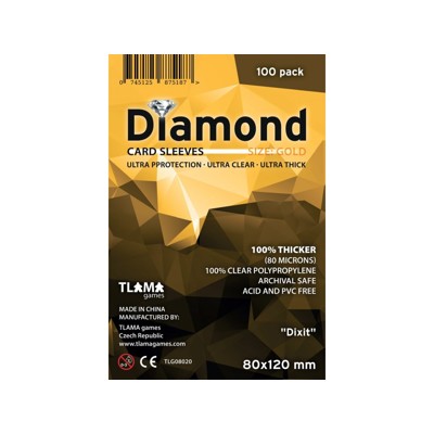 Obaly na karty - Diamond Sleeves: Gold - ''Dixit'' 80x120 mm (100 ks)