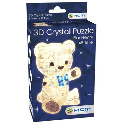 3D Crystal puzzle - Bär Henry Hellbraun (48 dílků)