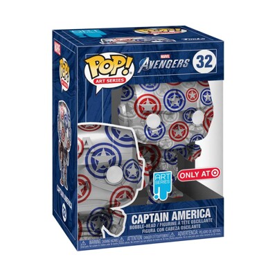 Funko POP: Marvel Patriotic Age - Captain America (Avengers, Stark Tech Suit) (Artist Series) with Pop Protector