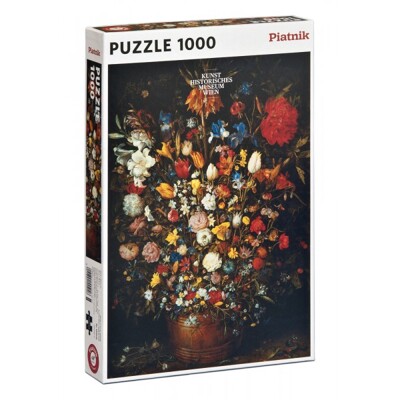 Puzzle - Brueghel - Květiny v dřevěné váze (1000 dílků)