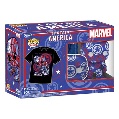 Funko POP Tee Box: Captain America Civil War - Captain America (Artist Series), Funko figurka a tričko, Velikost - M