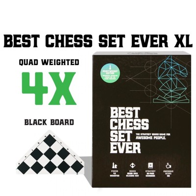 Šachy Best Chess Set Ever - 4X Double sided XL (Black Board + Green Board)