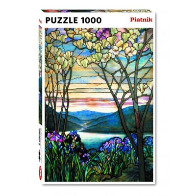Puzzle - Tiffany - Magnolie a Irisy (1000 dílků)
