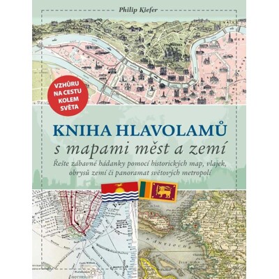 Kniha hlavolamů s mapami měst a zemí