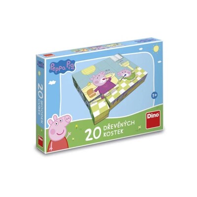 Dřevěné obrázkové kostky - Peppa Pig