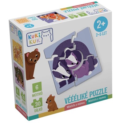 KukiKuk - Véééliké puzzle Mláďata s mámou