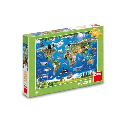Puzzle XL - Mapa zvířat (100 dílků)
