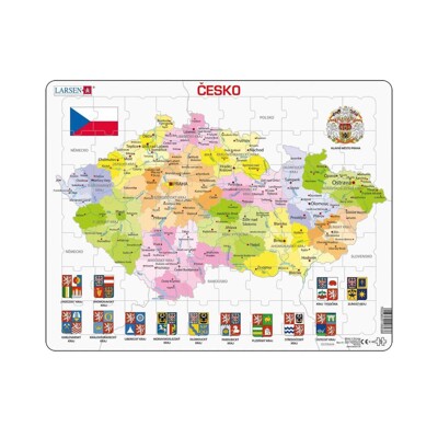 Česká republika kraje - Vzdělávací puzzle (70 dílků)