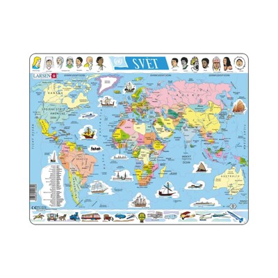 Svět politická mapa - Vzdělávací puzzle (107 dílků)