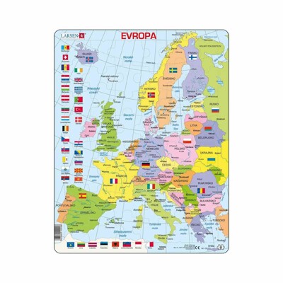 Evropa politická mapa - Vzdělávací puzzle (48 dílků)
