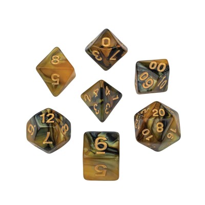 Sada kostek RPG - žlutá