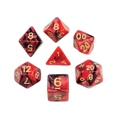 Sada kostek RPG - červená