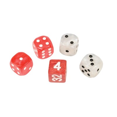 Sada kostek backgammon - červená / bílá